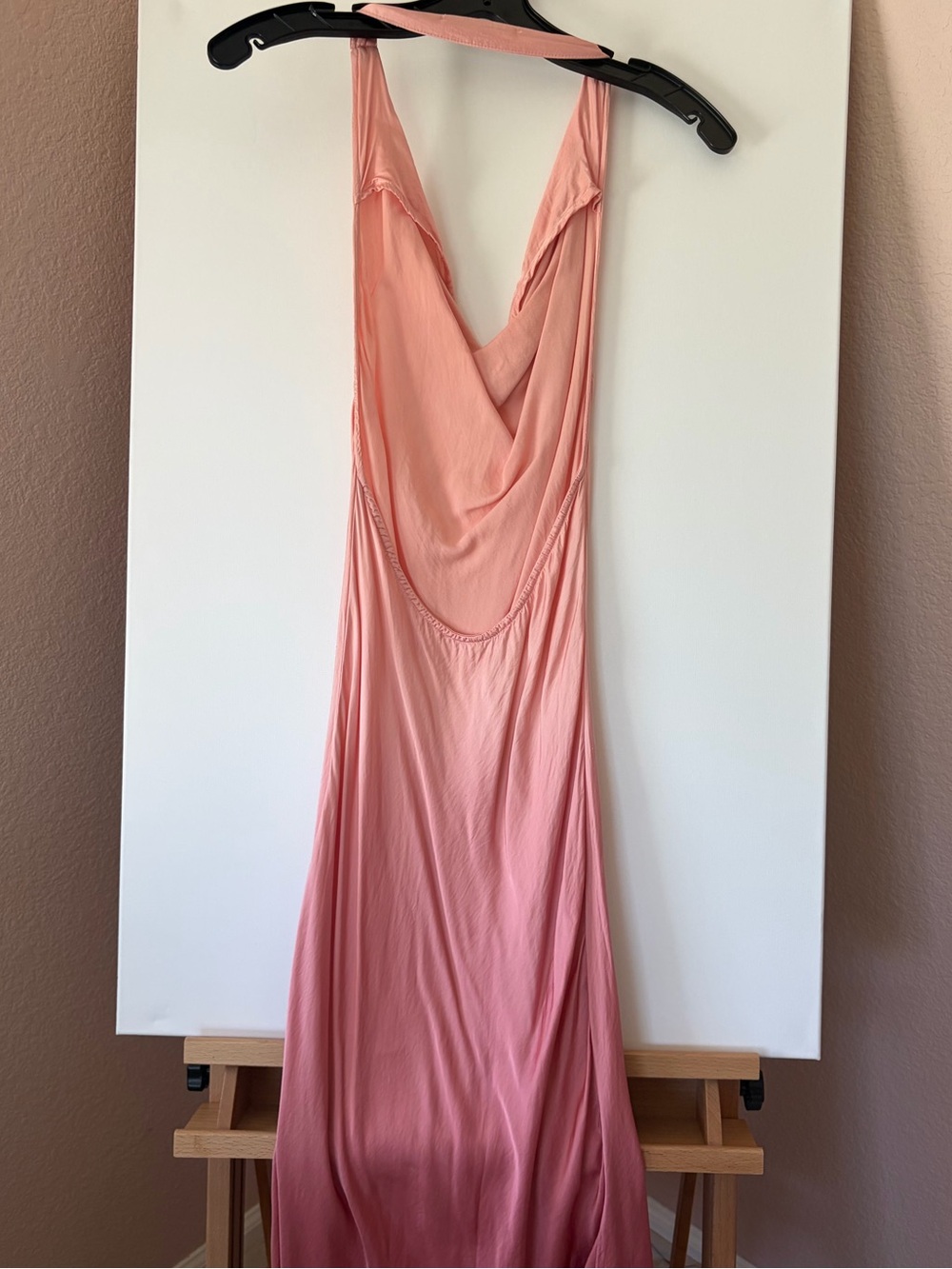 YFB Young Fabulous & Broke Pink Ombre Satin Halter Slip Dress M Midi *READ* - Picture 7 of 7